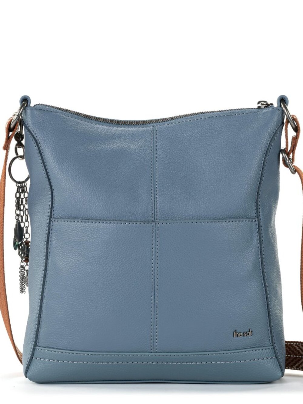 The Sak Lucia Crossbody Maritime Blue Leather Bag Adjustable Crossbody Purse